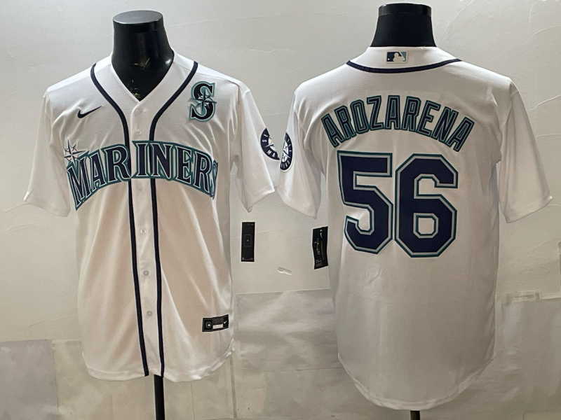 Men 2026 Seattle Mariners #56 Arozarena white Nike MLB Jersey 0012